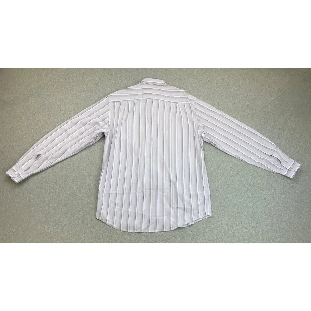 Ermenegildo Zegna Shirt Mens XL Striped Cotton‎ Blend Button Up Made Italy